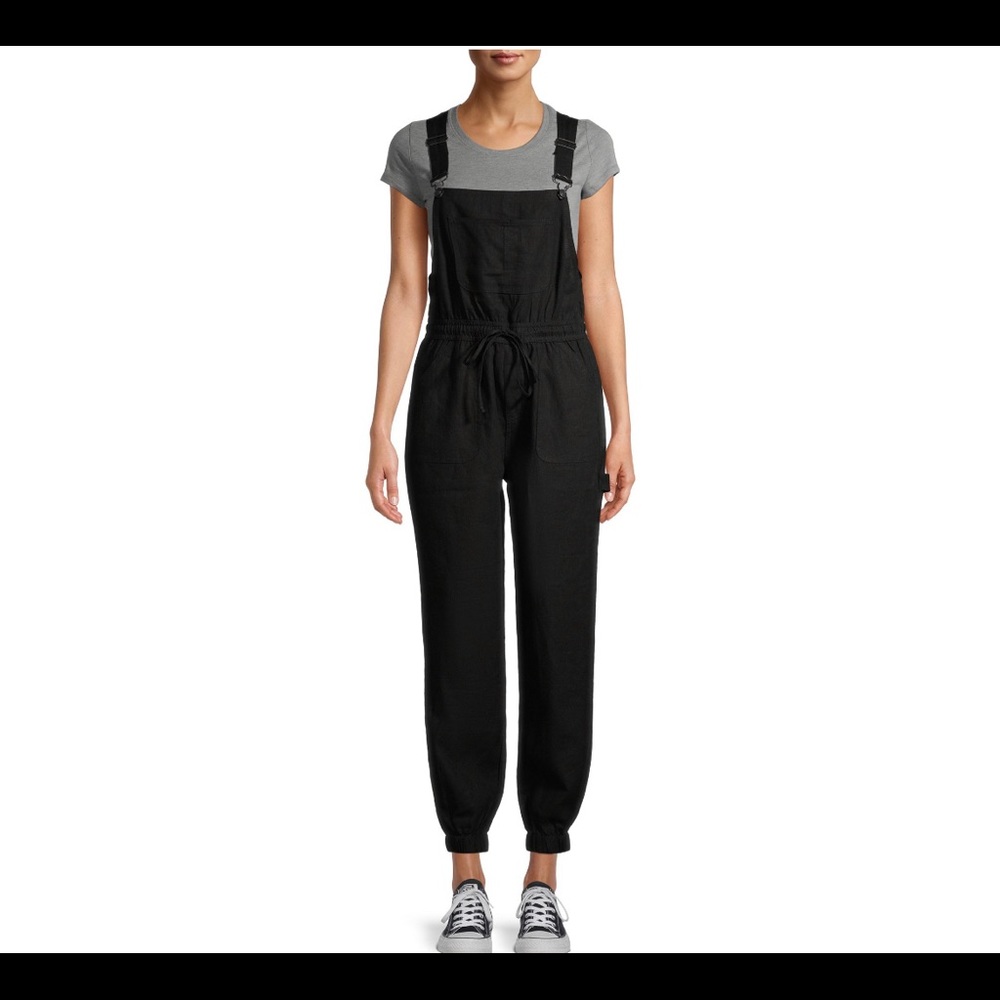 *Set of 2* No Boundaries Linen Utility Overalls